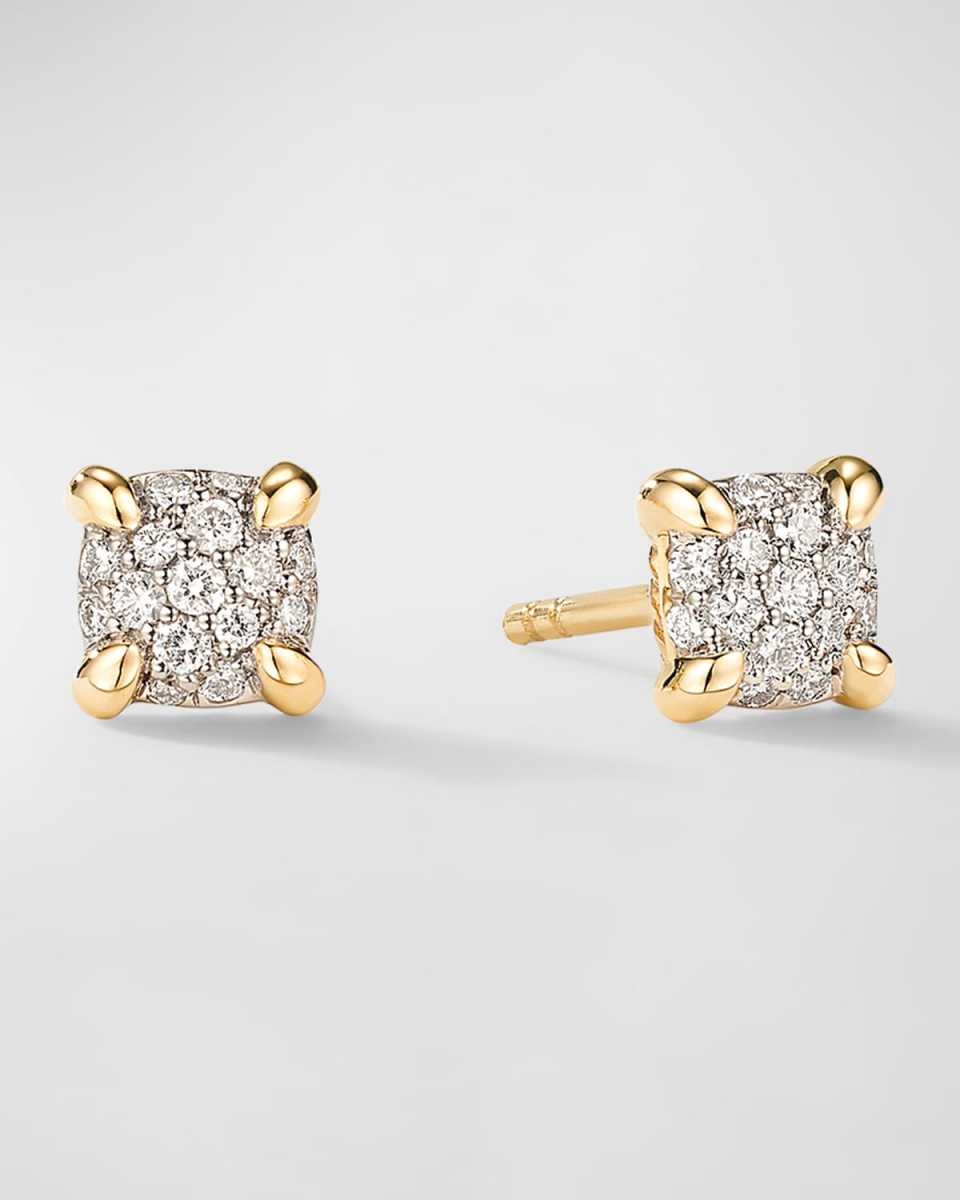 Petite Chatelaine Stud Earrings with Diamonds in 18K Gold, 5mm